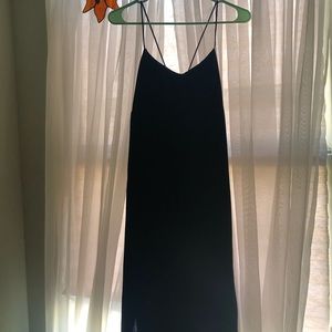 MOLLY GREEN Silky long black dress